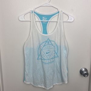 White and Blue Nike Tank Top